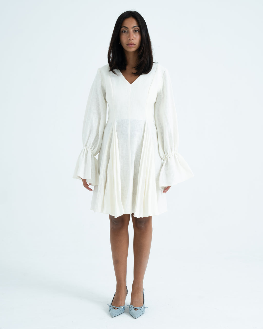 Pleated Godet Dress