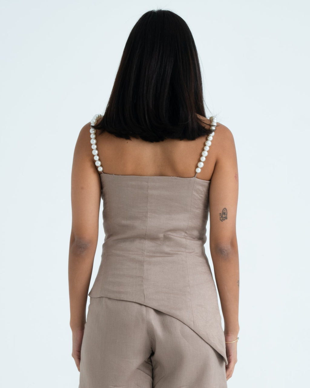 Asymmetrical Pearl adorned Top