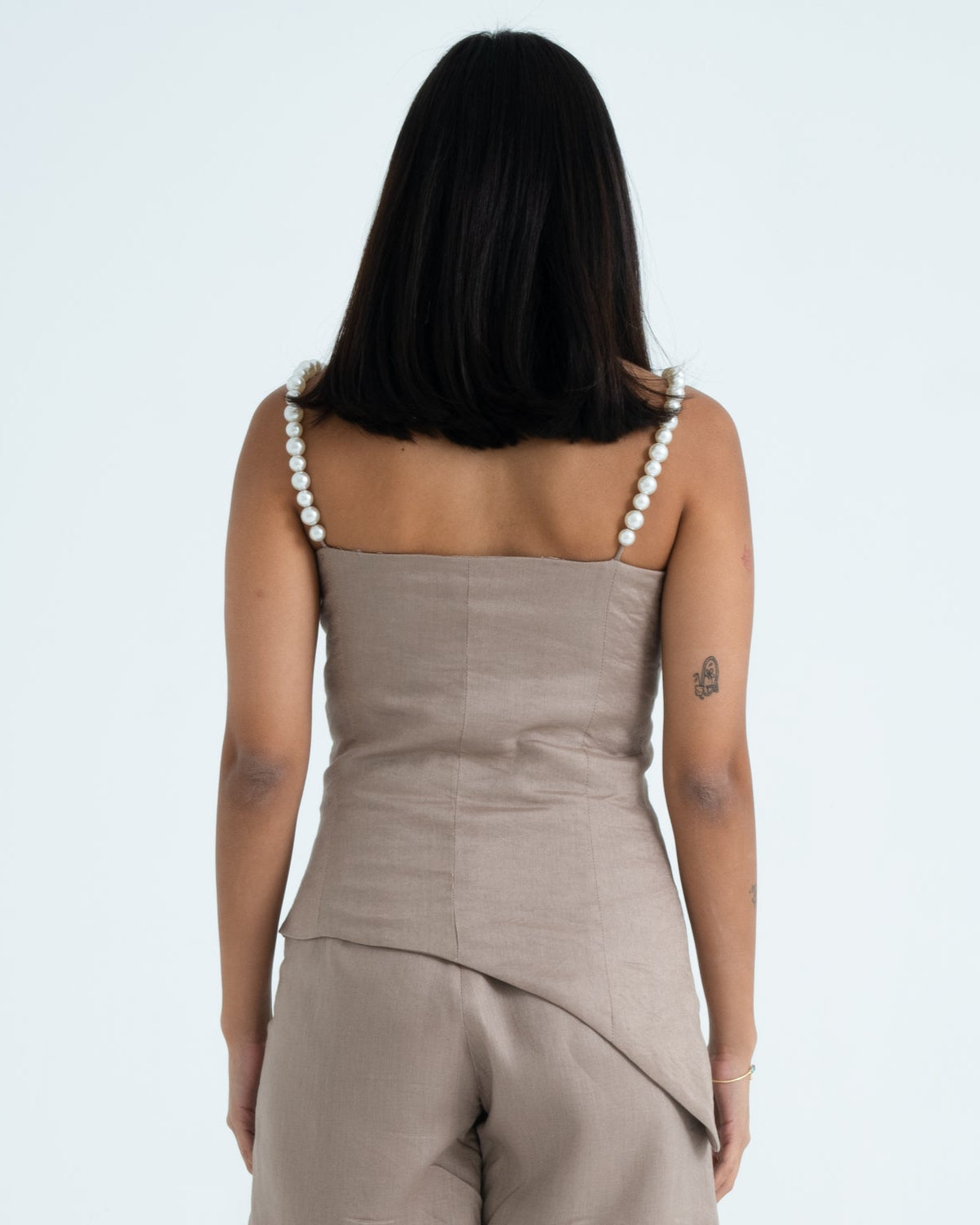 Asymmetrical Pearl adorned Top