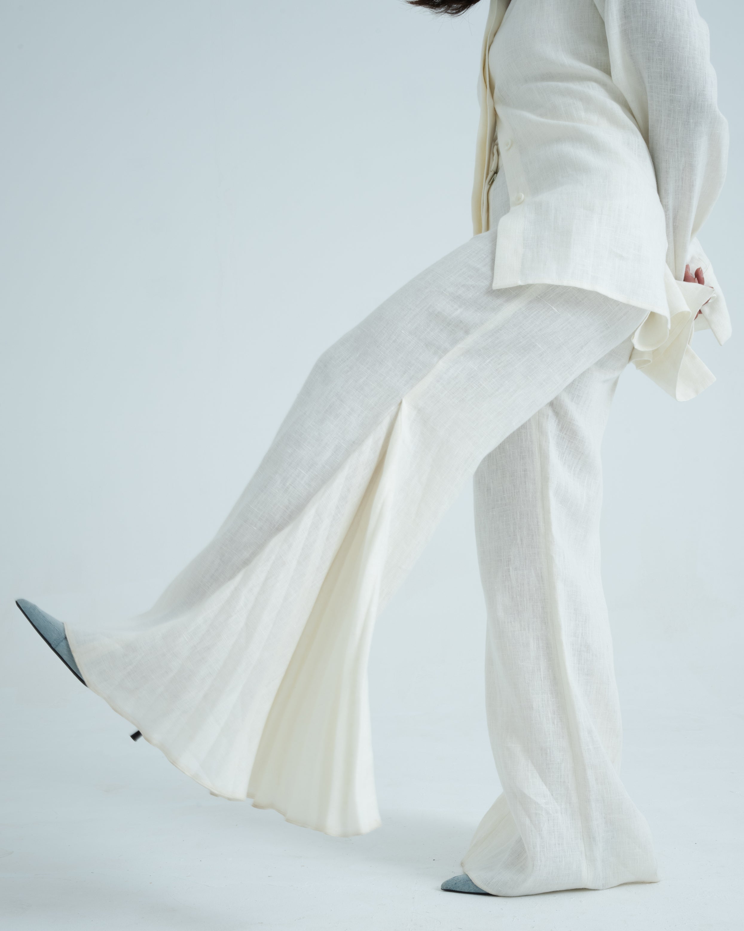 Pleated Godet Pants