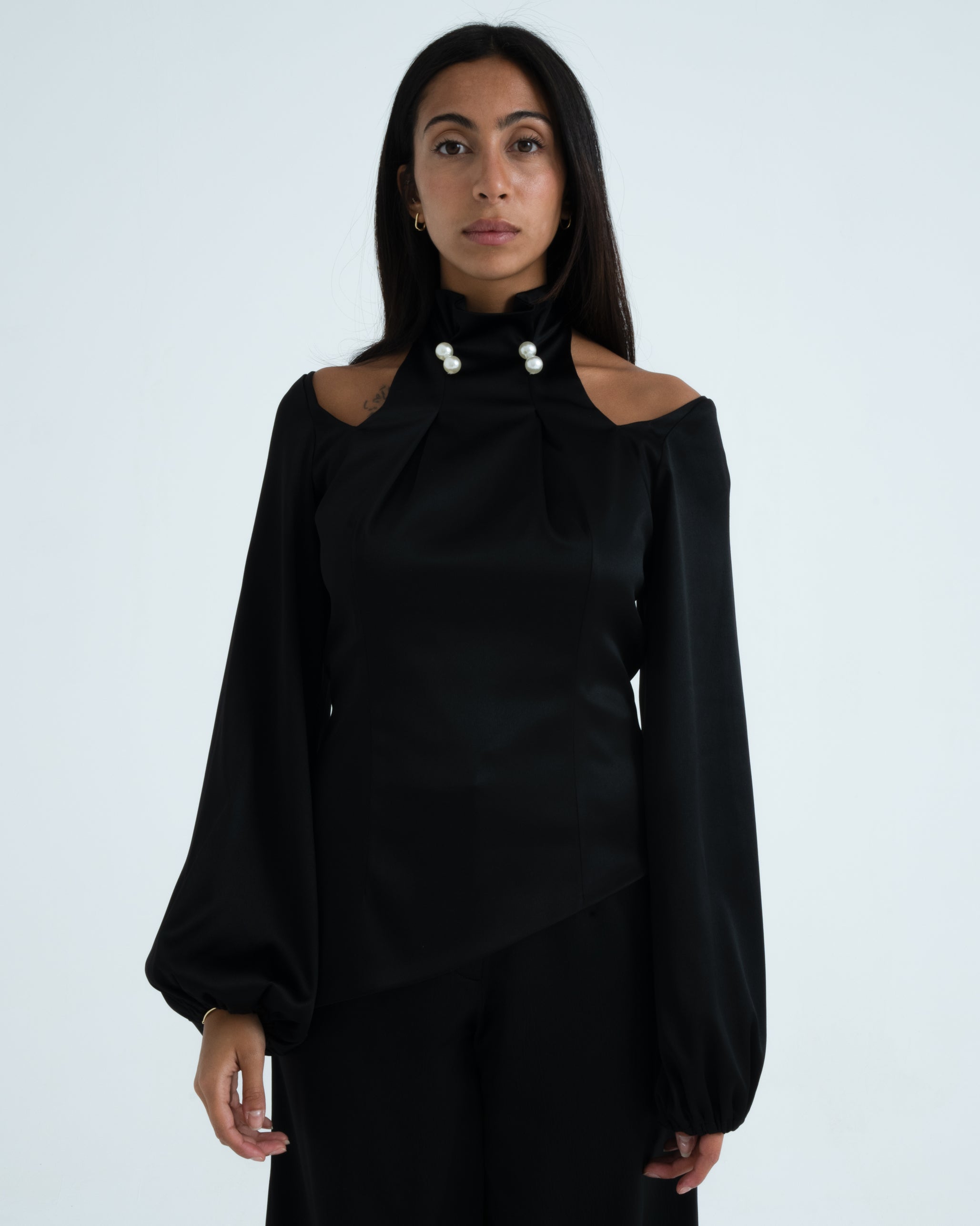 Satin pearl adorned Blouse